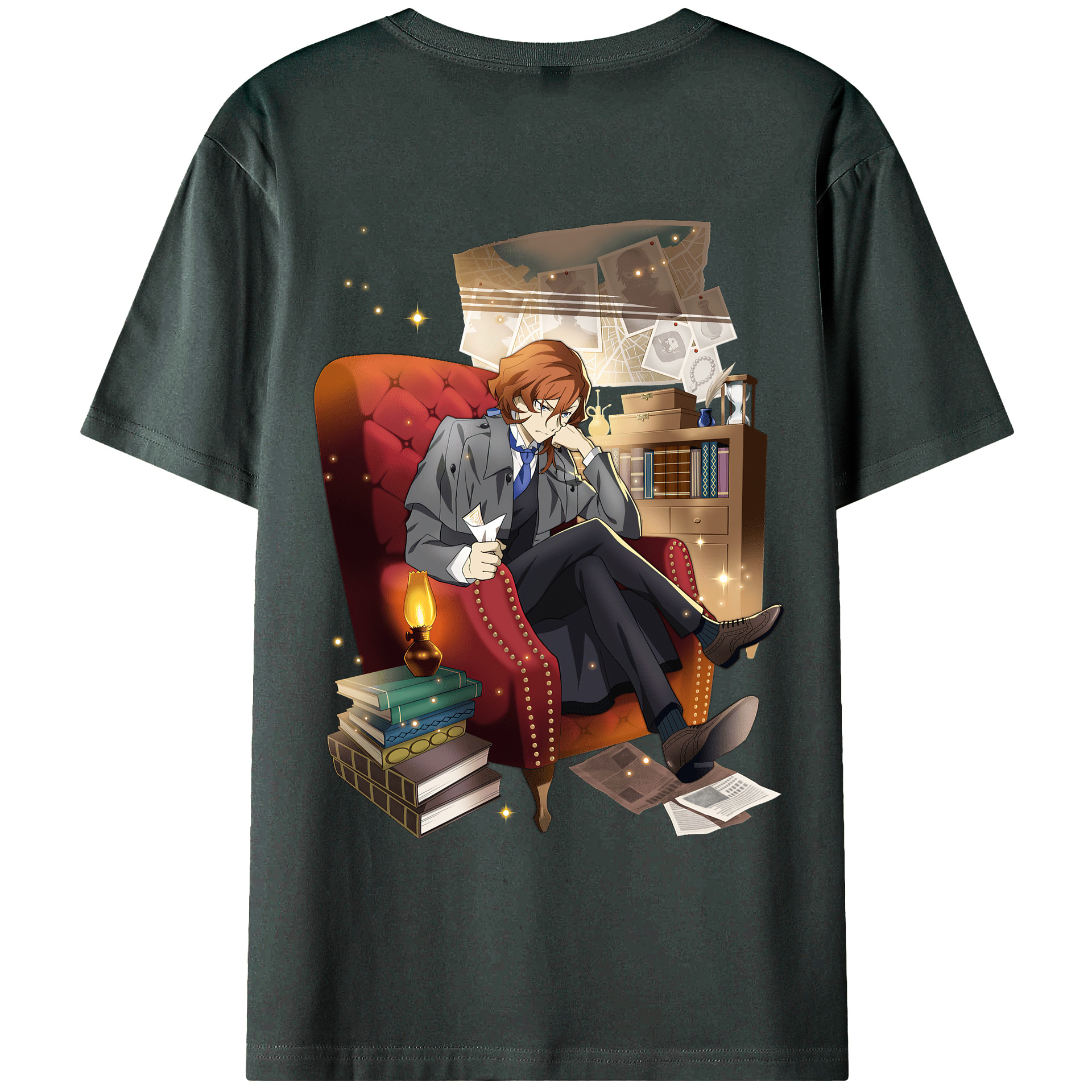（画像用） 文豪ストレイドッグス Bungo Stray Dogs 綿100％ メンズ半袖Tシャツ（バックプリント） 通気性